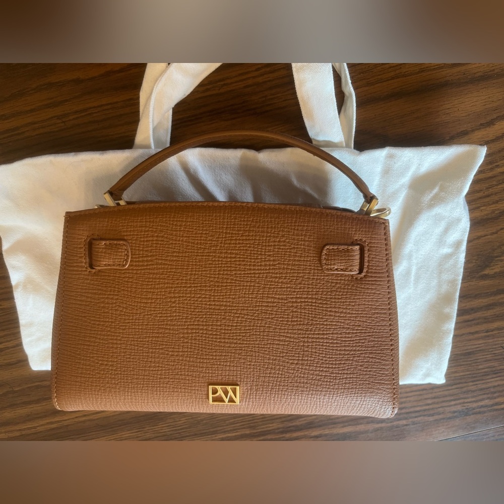 NWT Parisa Wang Madison Micro Top Handle in Chestnut with Gold Hardware - Picture 3 of 10